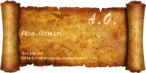 Aba Ozmin névjegykártya